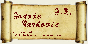 Hodoje Marković vizit kartica